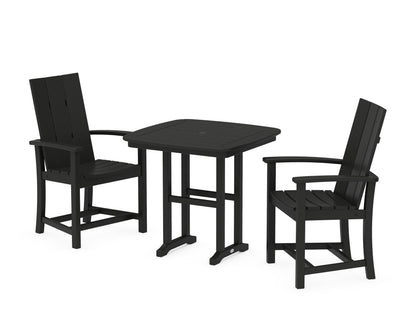POLYWOOD® Modern Adirondack 3-Piece Dining Set in Black