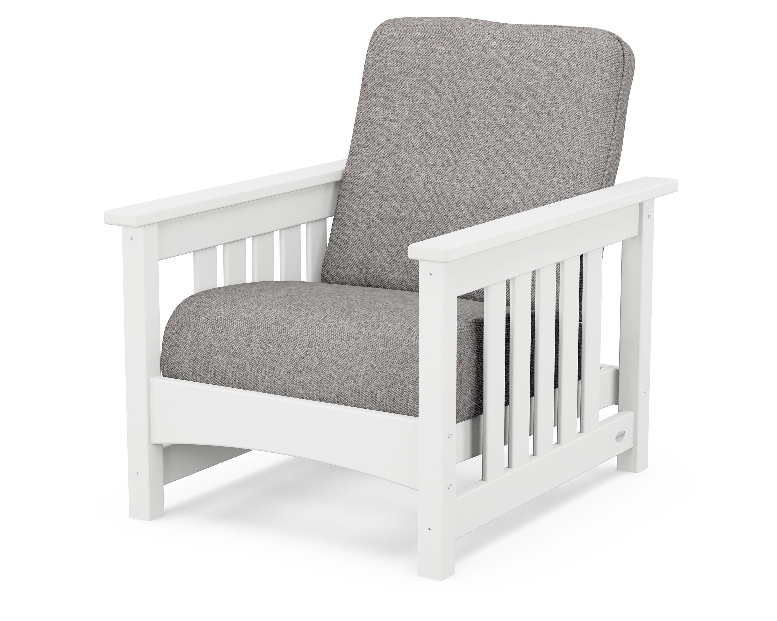POLYWOOD® Club Mission Chair in White / Grey Mist