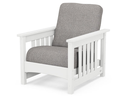 POLYWOOD® Club Mission Chair in White / Grey Mist