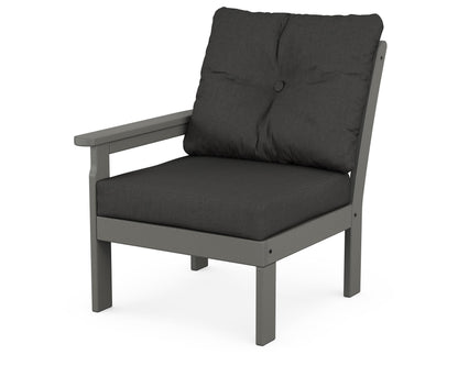 POLYWOOD® Vineyard Modular Left Arm Chair in Slate Grey / Spectrum Carbon