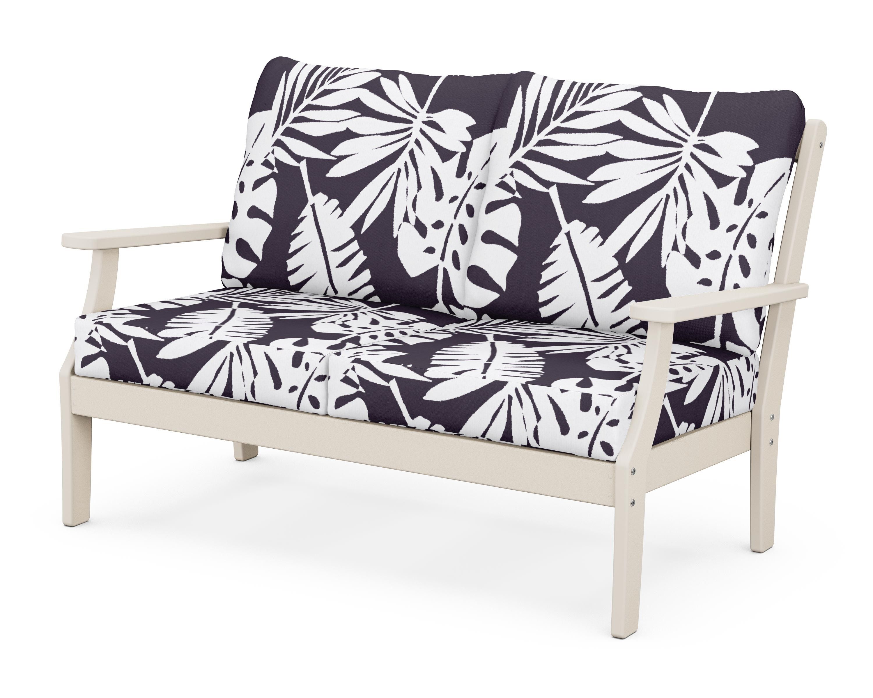 POLYWOOD® Braxton Deep Seating Loveseat in Sand / Leaf Navy