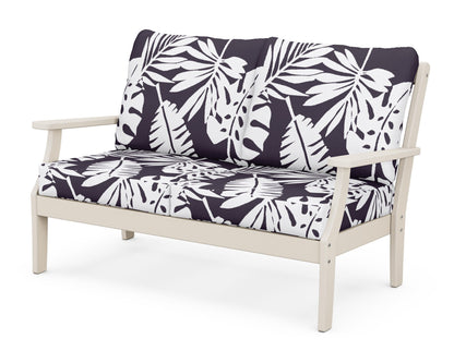 POLYWOOD® Braxton Deep Seating Loveseat in Sand / Leaf Navy