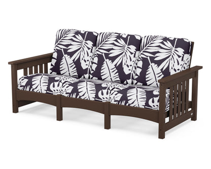 POLYWOOD® Club Mission Sofa in Mahogany / Leaf Navy