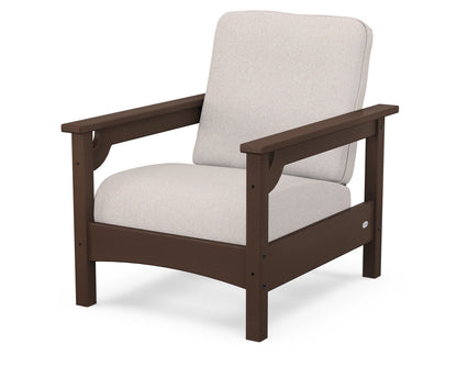 POLYWOOD® Club Chair in Mahogany / Dune Burlap