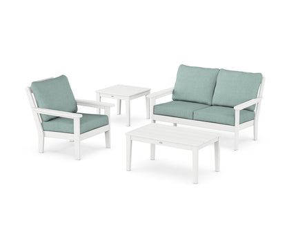 Country Living Wovendale 4-Piece Deep Seating Set in White / Glacier Spa