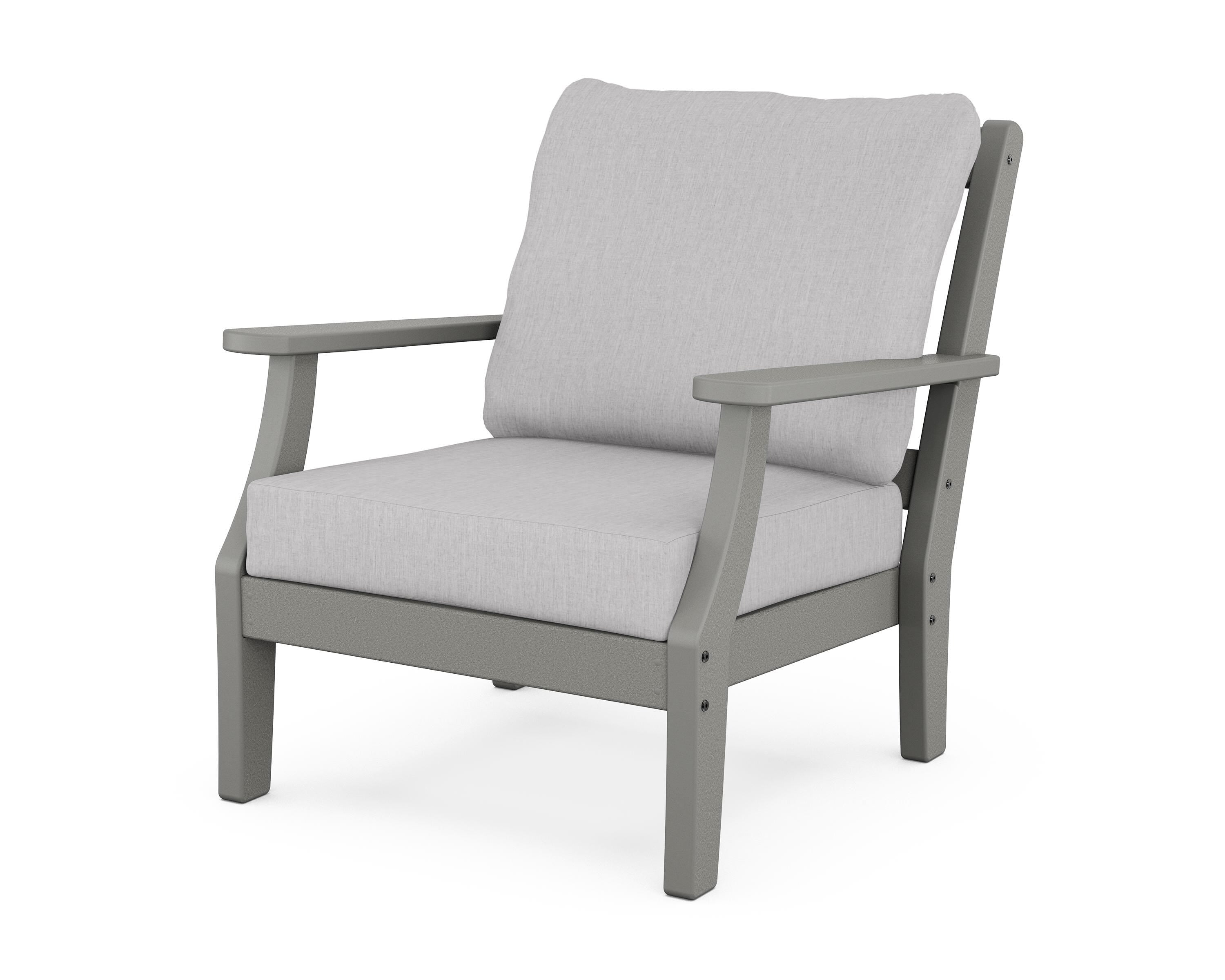 Martha Stewart by POLYWOOD® Chinoiserie Deep Seating Chair in Slate Grey / Granite