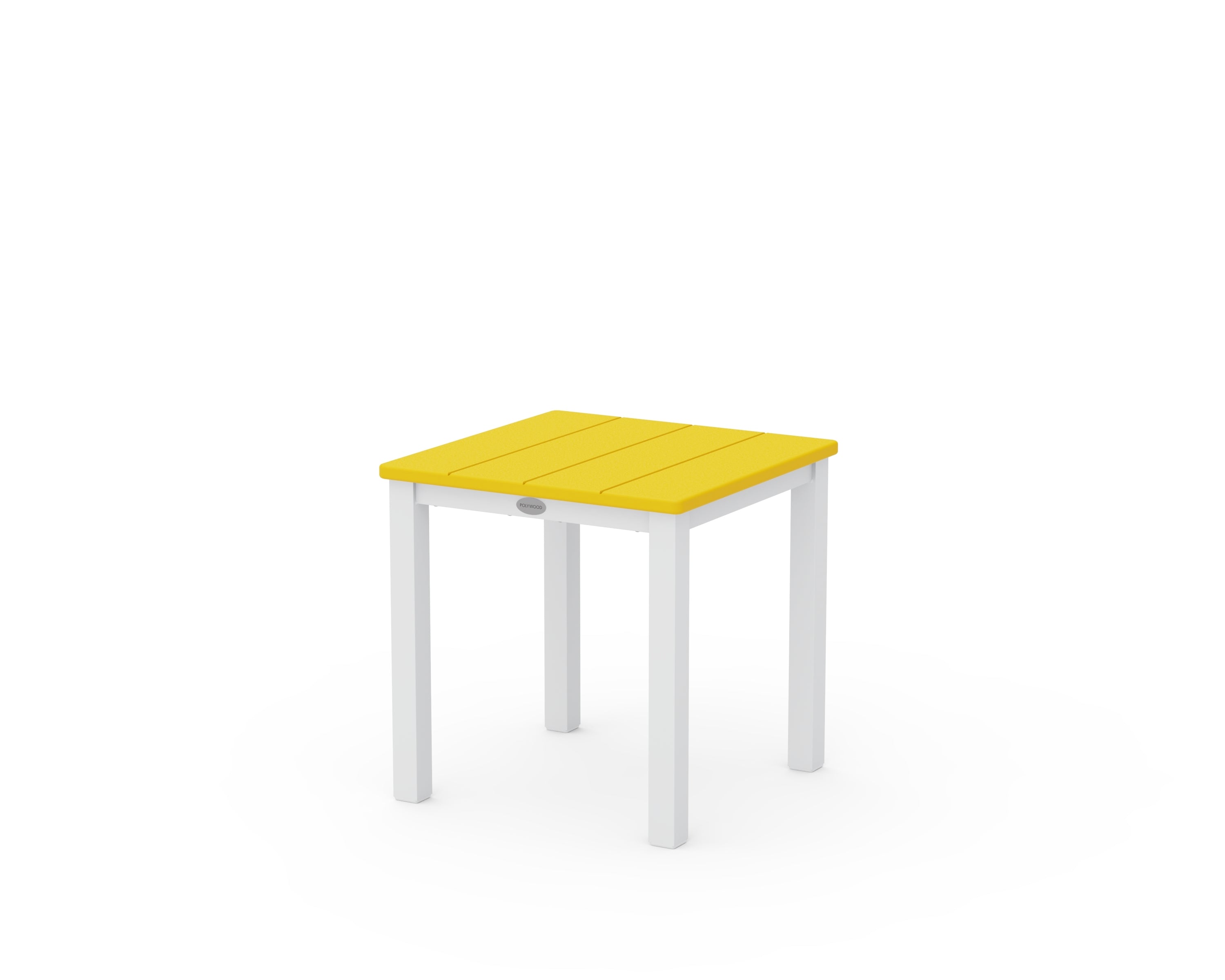 POLYWOOD® Main Street 18" Side Table in White / Lemon