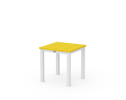 POLYWOOD® Main Street 18" Side Table in White / Lemon