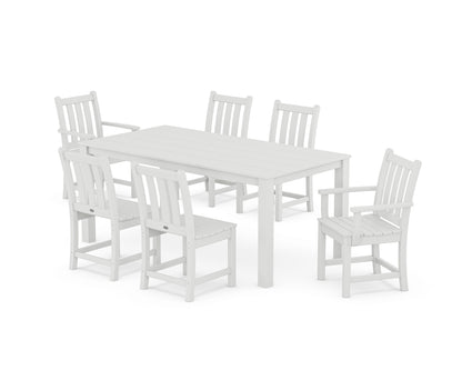 POLYWOOD® Traditional Garden 7-Piece Parsons Dining Set in White