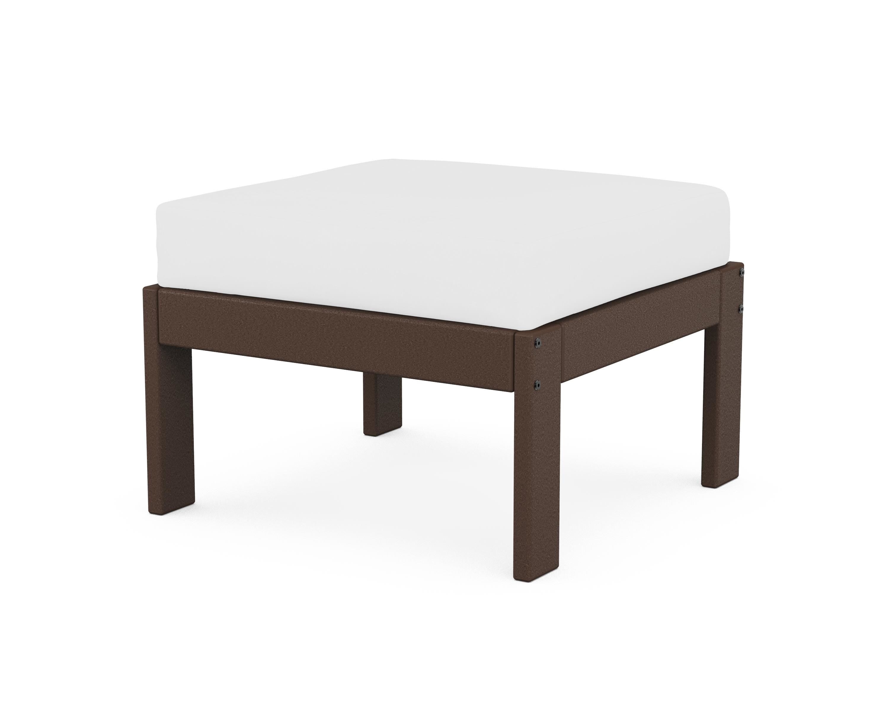POLYWOOD® Vineyard Modular Ottoman in Mahogany / Natural