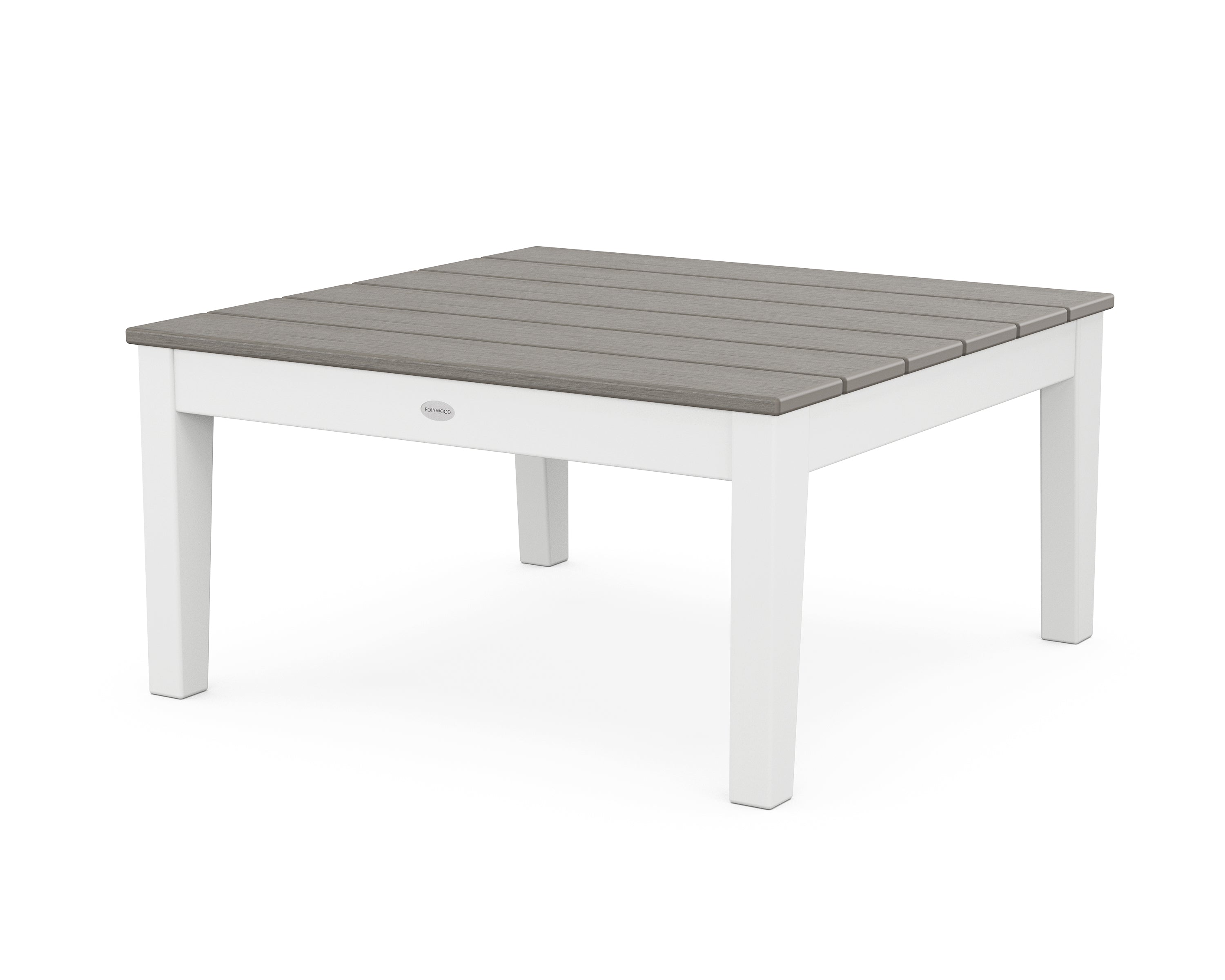 POLYWOOD® Newport 36" Conversation Table in White / Driftwood