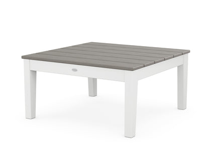 POLYWOOD® Newport 36" Conversation Table in White / Driftwood
