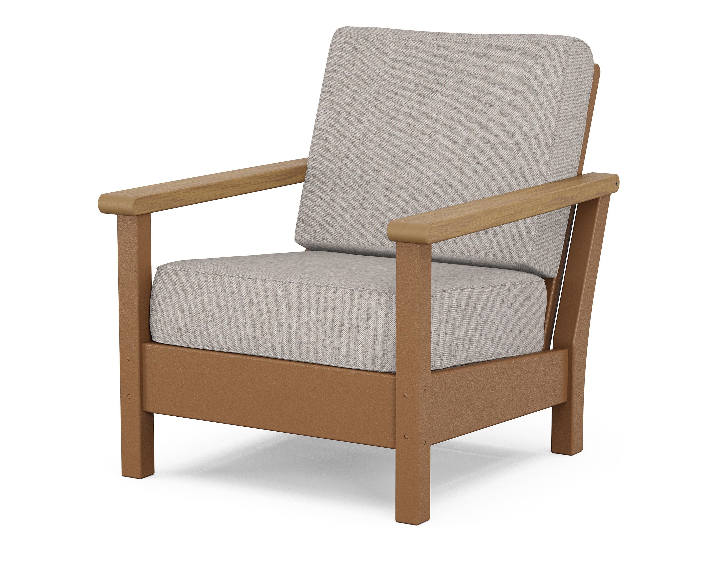 POLYWOOD® Harbour Deep Seating Chair in Teak / Natural / Weathered Tweed