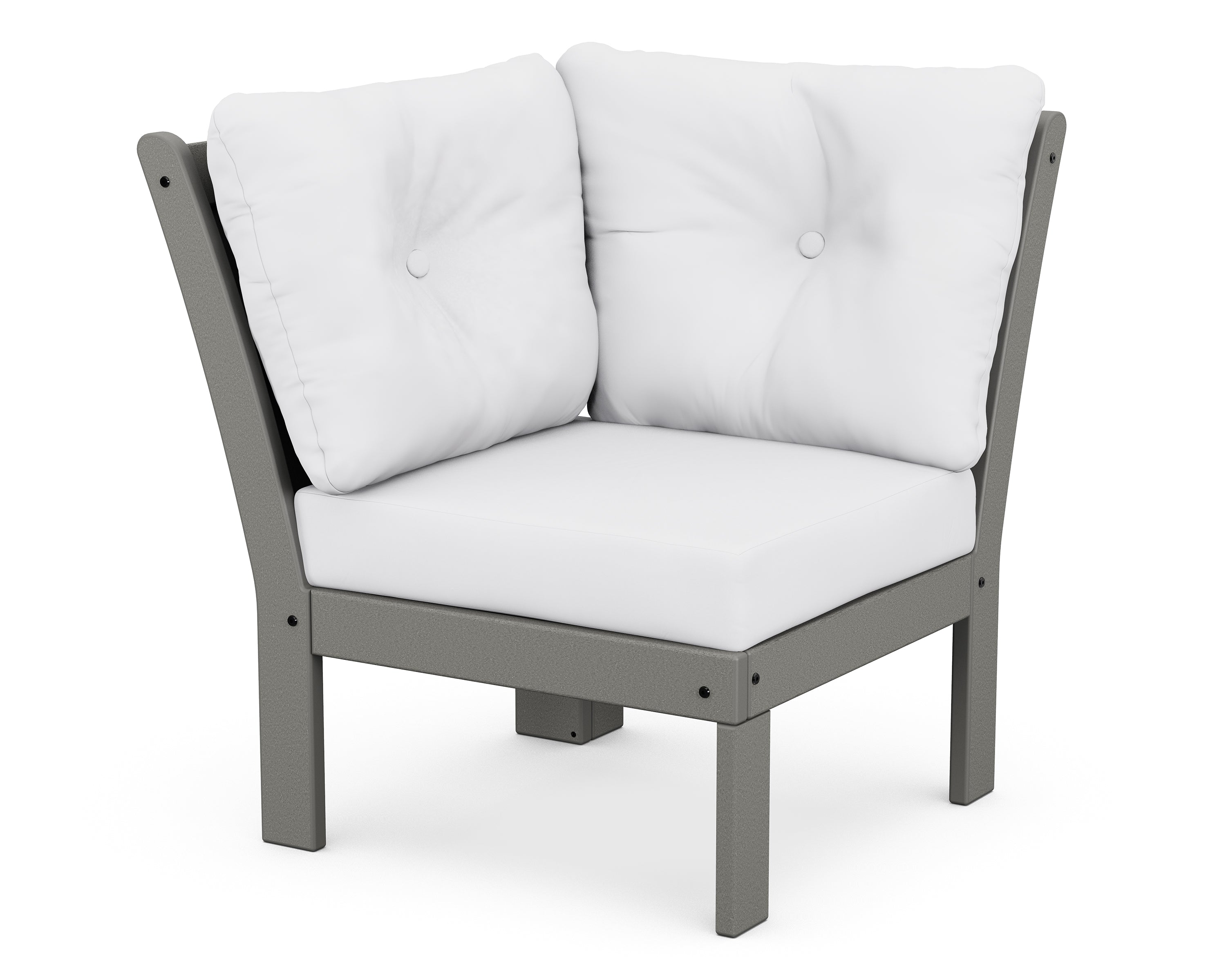 POLYWOOD® Vineyard Modular Corner Chair in Slate Grey / Natural