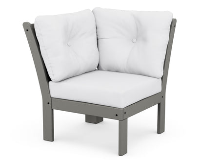 POLYWOOD® Vineyard Modular Corner Chair in Slate Grey / Natural