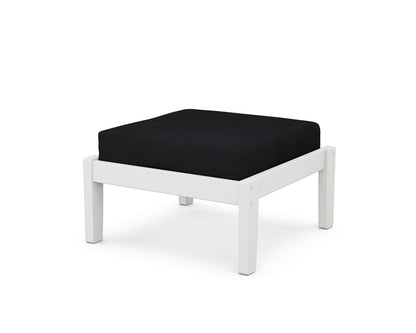 Unbranded Deep Seating Ottoman in White / Midnight Linen