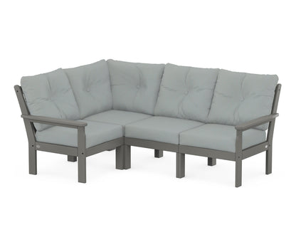POLYWOOD® Vineyard 4-Piece Sectional in Slate Grey / Spa