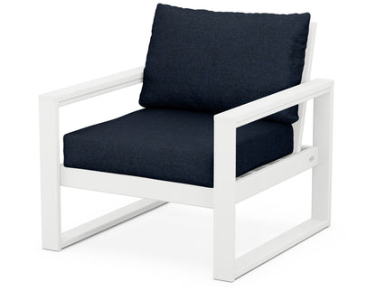 POLYWOOD® EDGE Club Chair in White / Marine Indigo