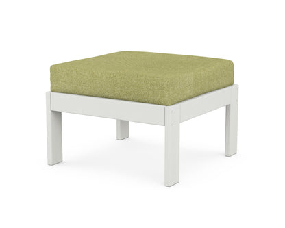 POLYWOOD® Vineyard Modular Ottoman in Vintage White / Chartreuse Boucle