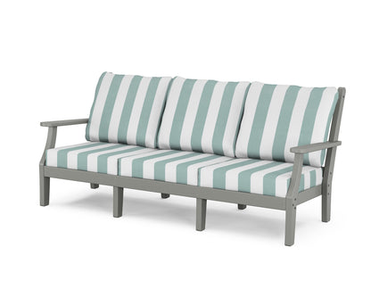 Country Living Wovendale Deep Seating Sofa in Slate Grey / Cabana Stripe Glacier Spa