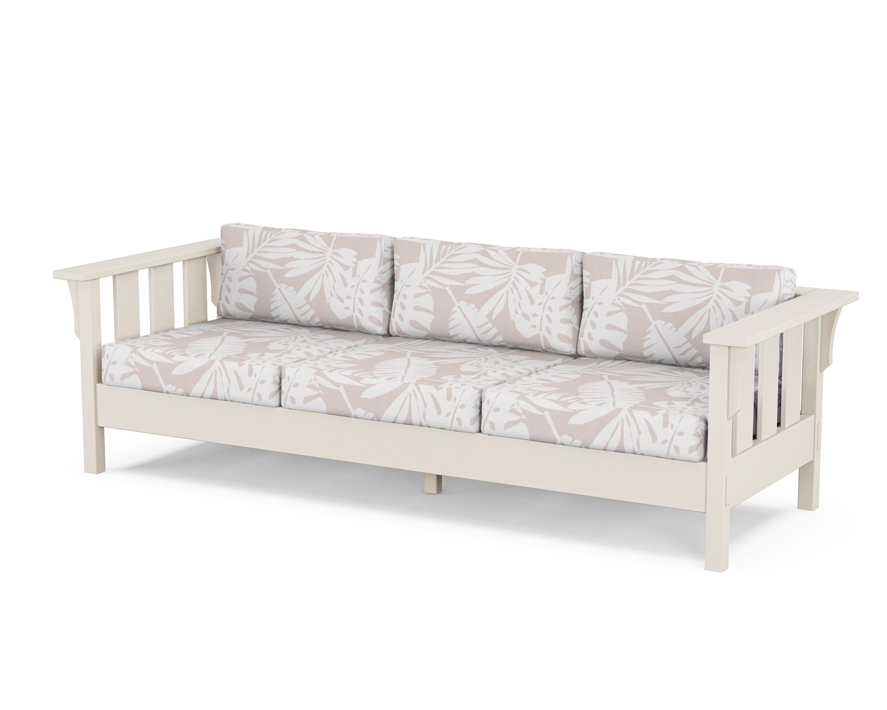 Martha Stewart by POLYWOOD® Acadia Deep Seating Sofa in Sand / Leaf Dune Burlap