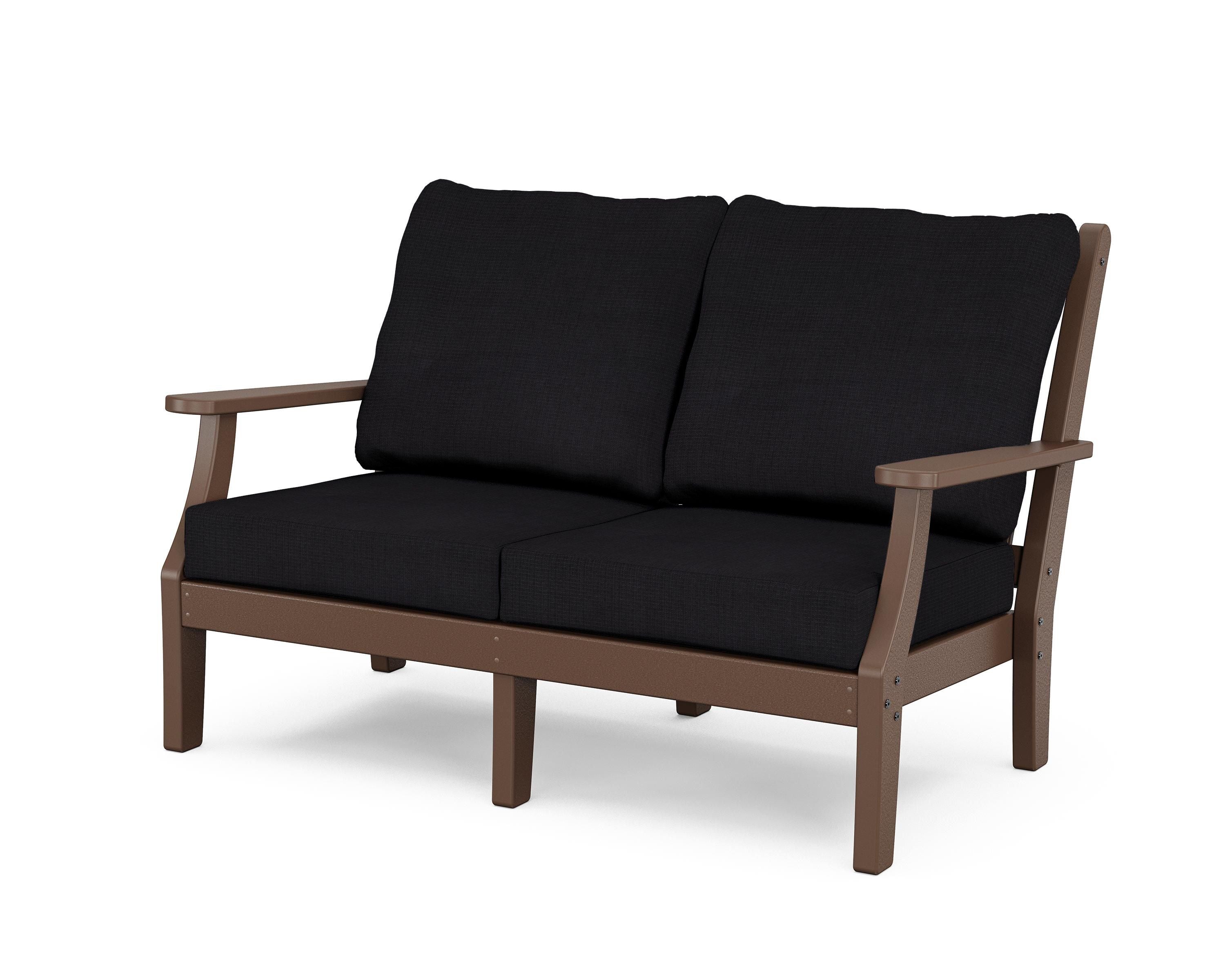 Country Living Wovendale Deep Seating Loveseat in Mahogany / Midnight Linen