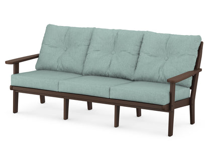 POLYWOOD® Lakeside Deep Seating Sofa in Mahogany / Glacier Spa