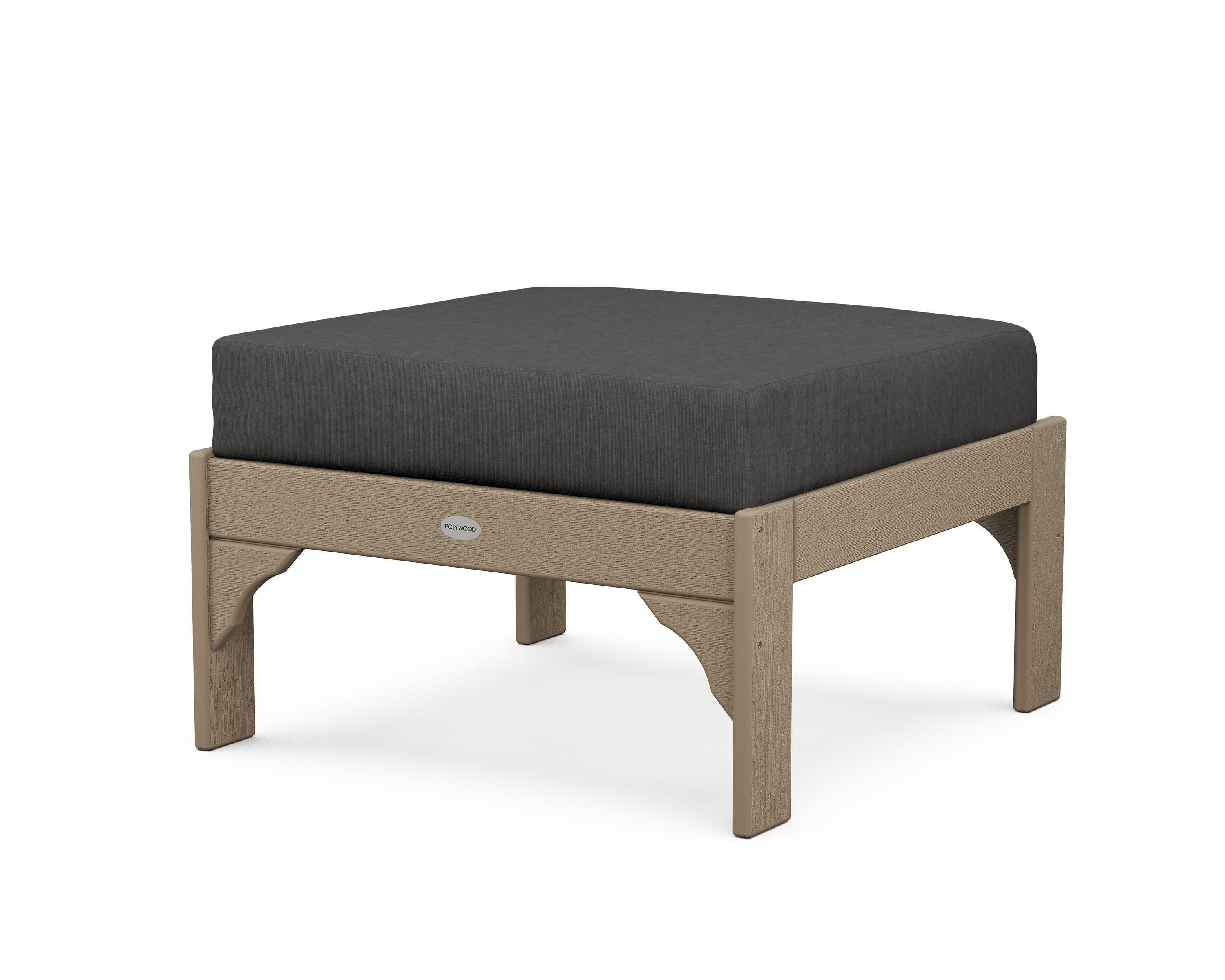 POLYWOOD¬Æ Vineyard Deep Seating Ottoman in Vintage Sahara / Spectrum Carbon