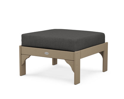 POLYWOOD¬Æ Vineyard Deep Seating Ottoman in Vintage Sahara / Spectrum Carbon
