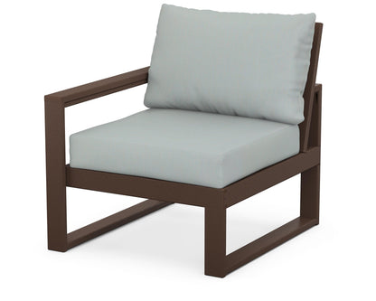 POLYWOOD® EDGE Modular Left Arm Chair in Mahogany / Spa