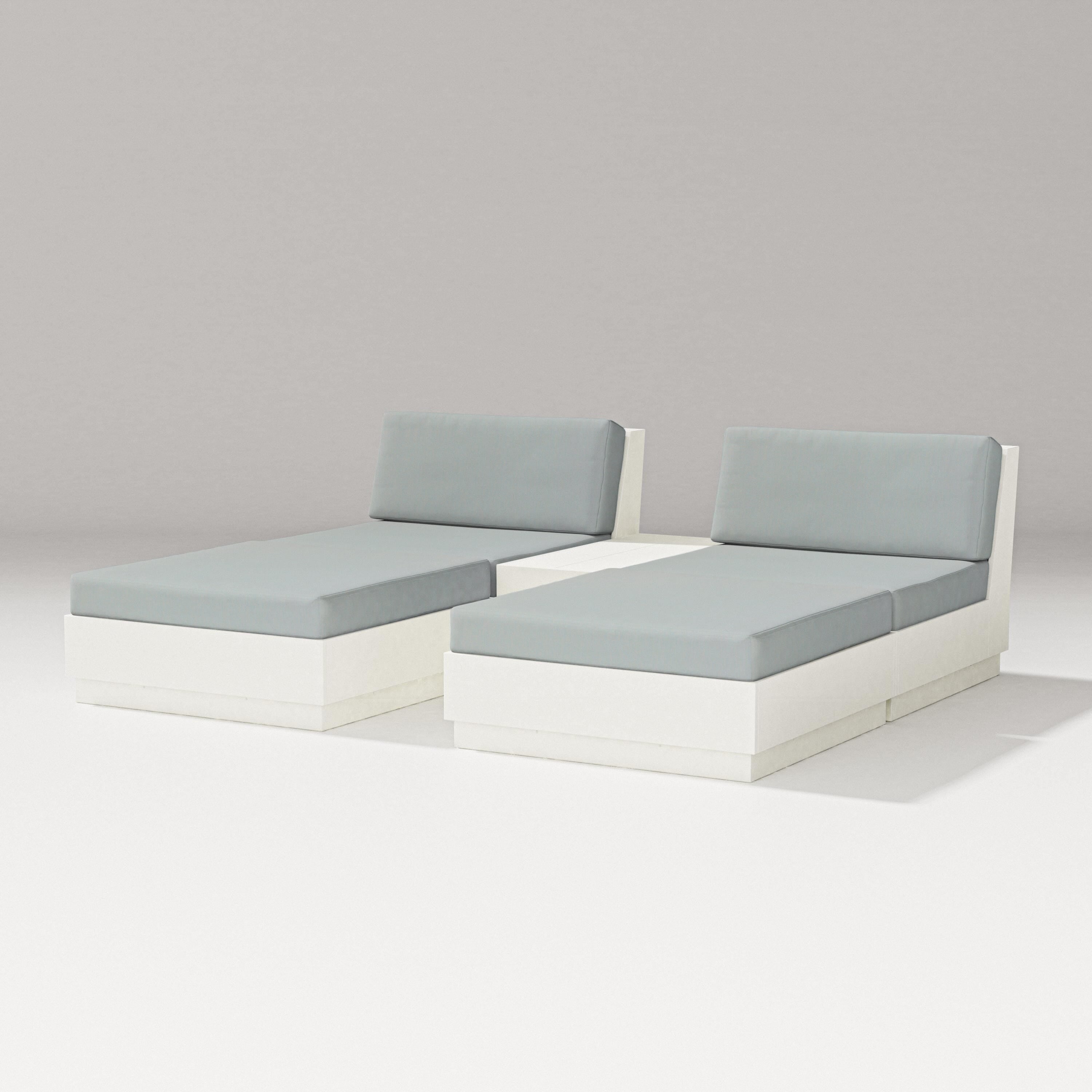 PW Designer Series Elevate Double Chaise Set in Vintage White / Spa