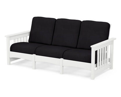 POLYWOOD® Club Mission Sofa in White / Midnight Linen