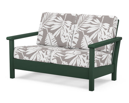 POLYWOOD® Harbour Deep Seating Loveseat in Green / Leaf Grey Mist