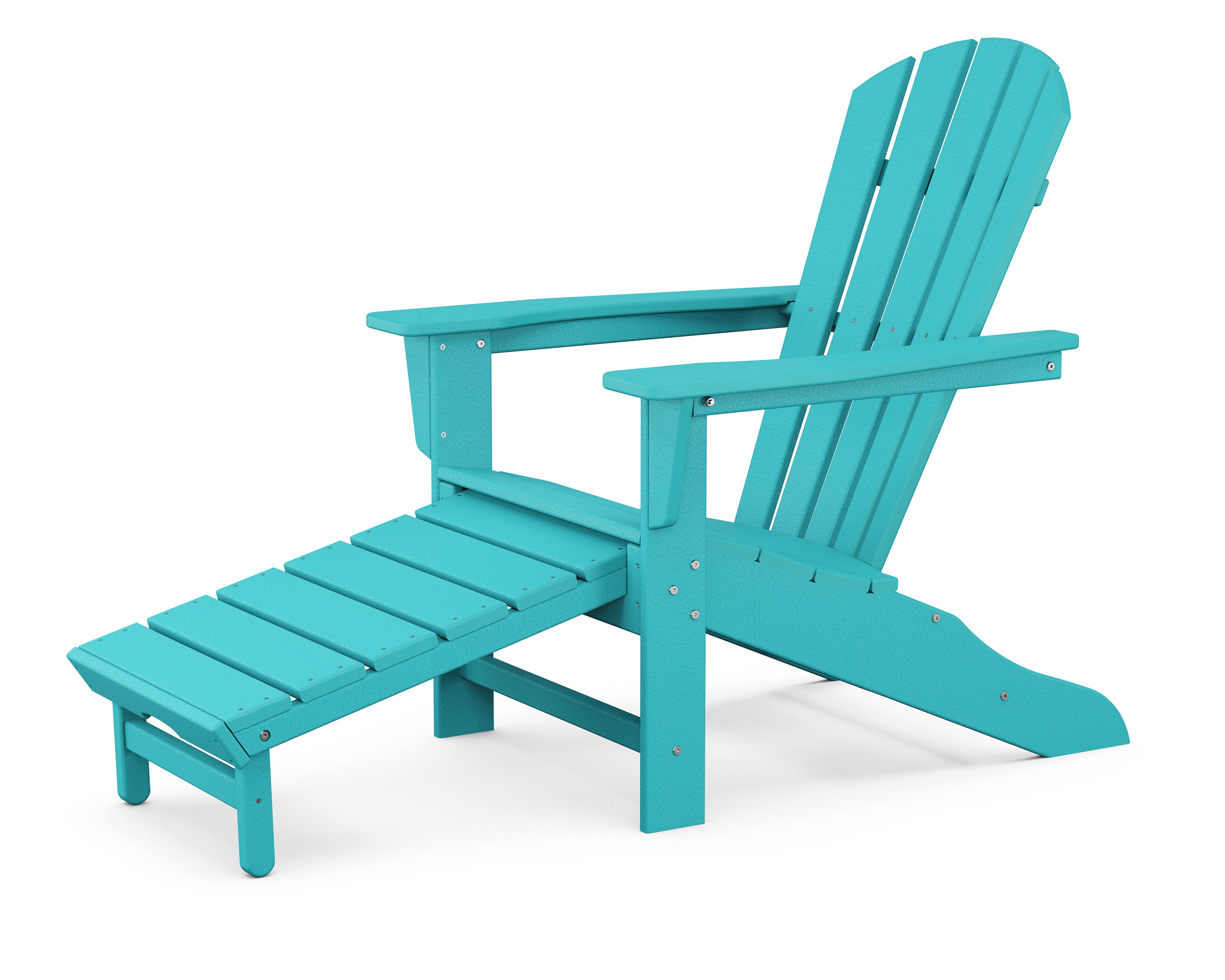 POLYWOOD® Palm Coast Ultimate Adirondack with Hideaway Ottoman in Aruba