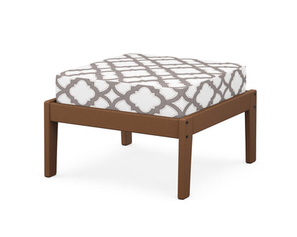 Unbranded Deep Seating Ottoman in Teak / Trellis Grey Mist
