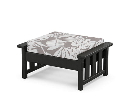 Martha Stewart by POLYWOOD® Acadia Deep Seating Ottoman in Black / Leaf Grey Mist