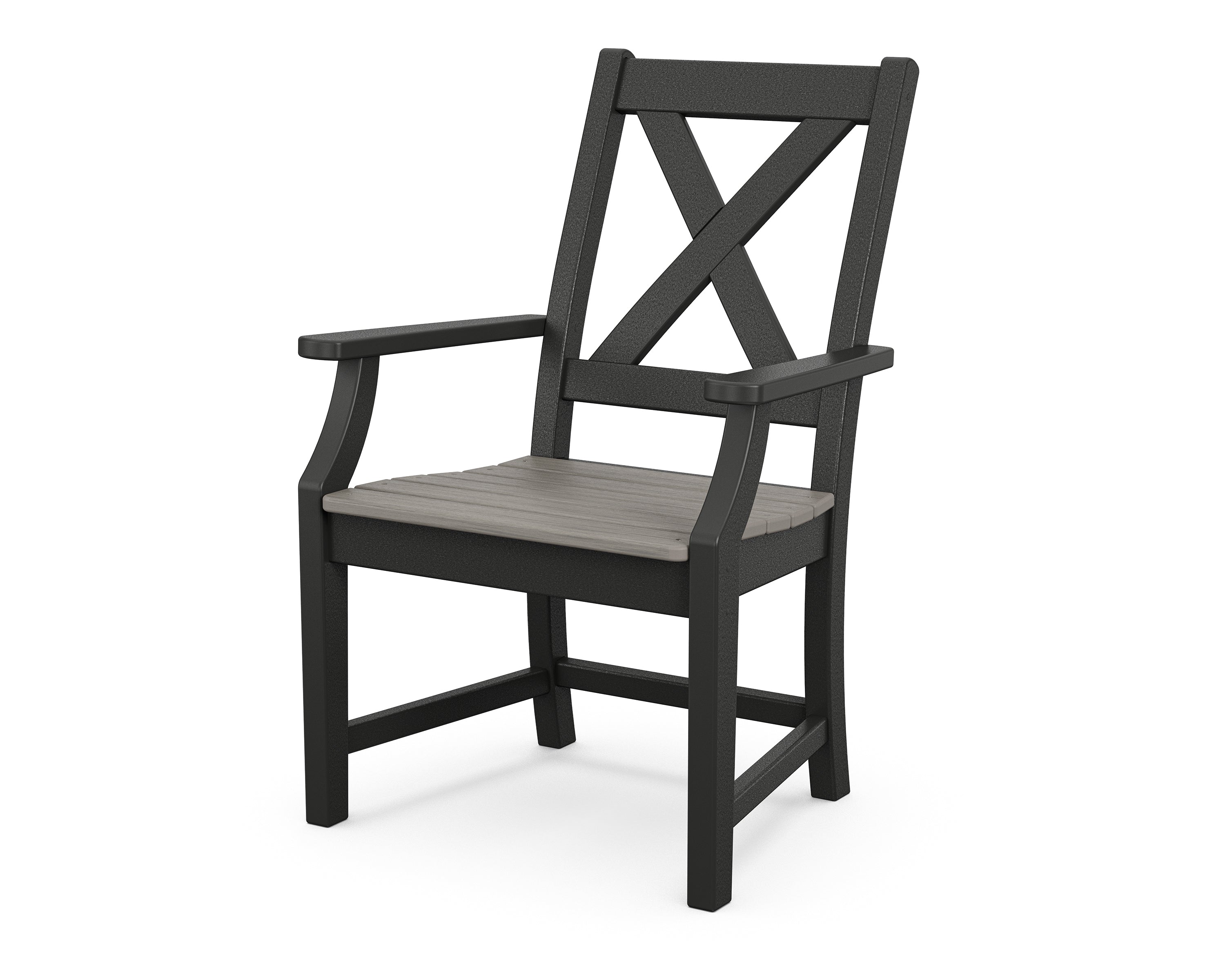 POLYWOOD® Braxton Dining Arm Chair in Black / Driftwood