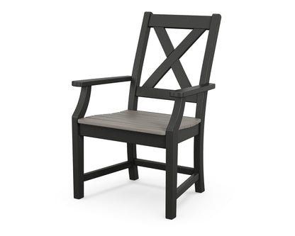 POLYWOOD® Braxton Dining Arm Chair in Black / Driftwood