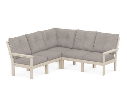 POLYWOOD® Vineyard 5-Piece Sectional in Sand / Weathered Tweed
