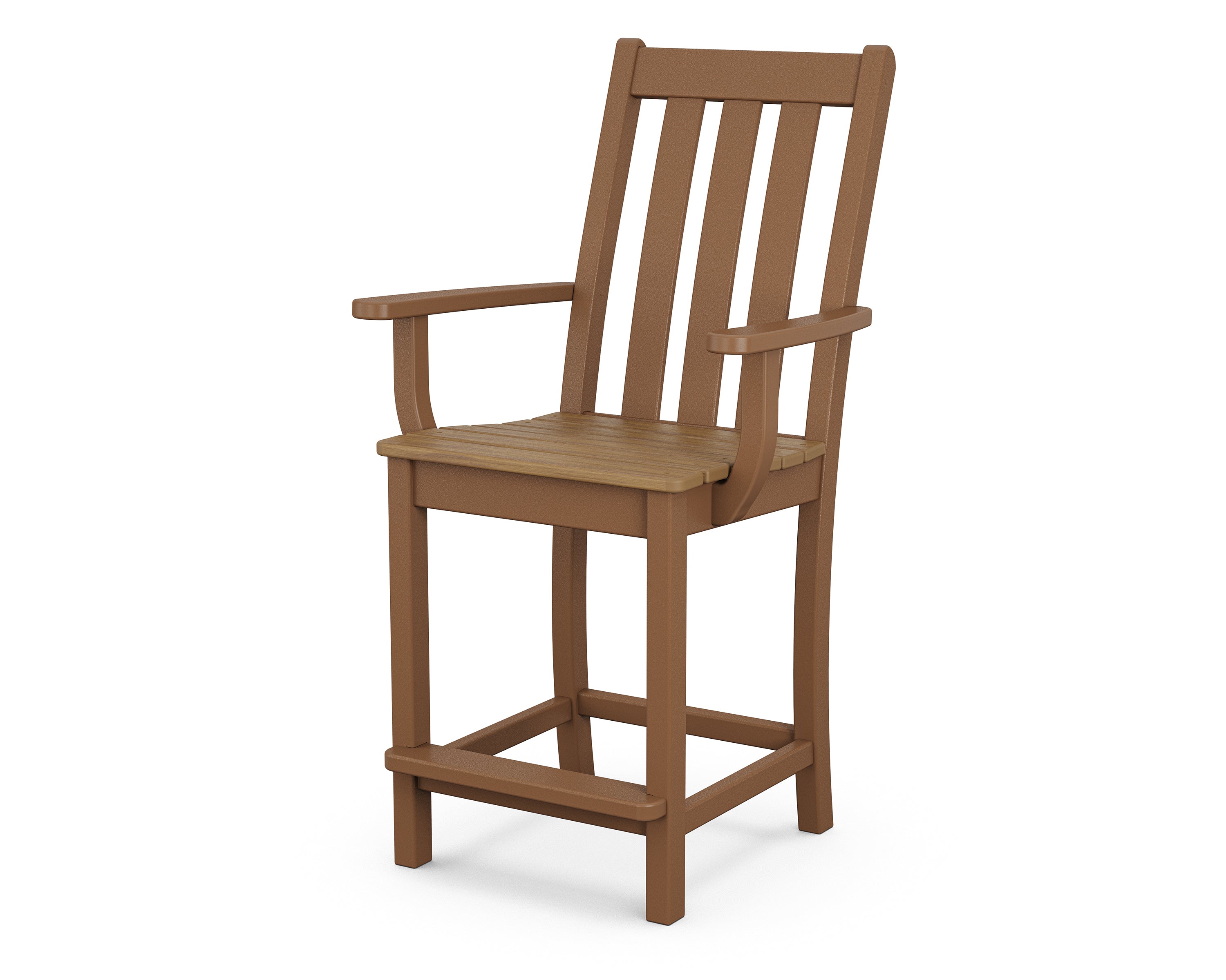 POLYWOOD® Vineyard Counter Arm Chair in Teak / Natural