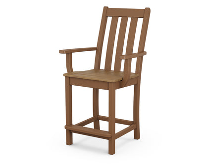 POLYWOOD® Vineyard Counter Arm Chair in Teak / Natural