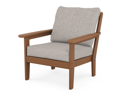 Country Living Cottage Deep Seating Chair in Teak / Weathered Tweed