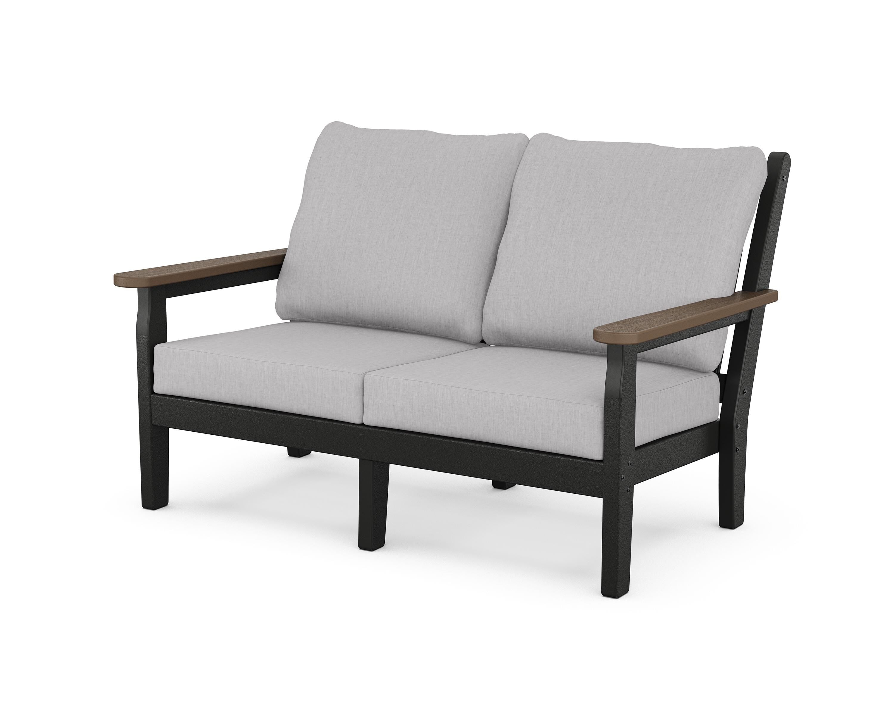 POLYWOOD® Chippendale Deep Seating Loveseat in Black / Kona / Granite