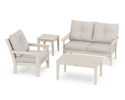POLYWOOD® Vineyard 4-Piece Deep Seating Set in Sand / Dune Burlap