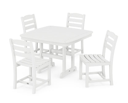 POLYWOOD® La Casa Café Side Chair 5-Piece Dining Set with Trestle Legs in White