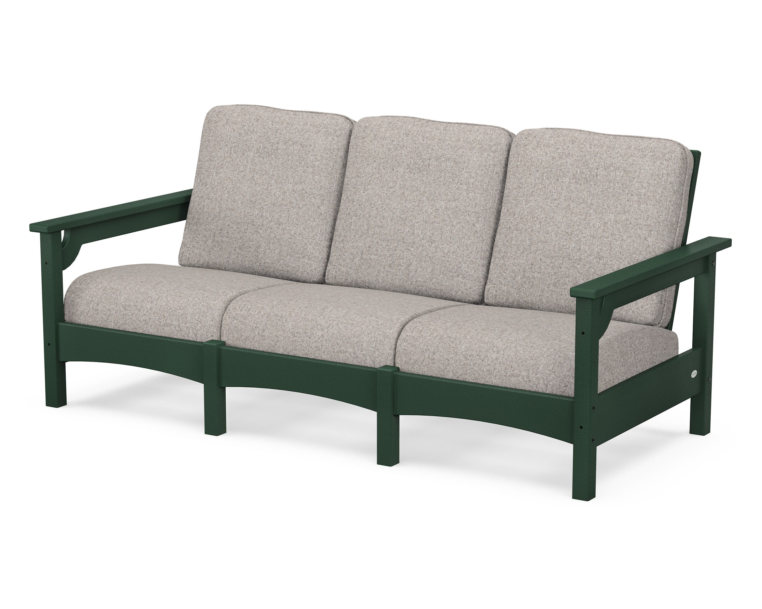 POLYWOOD® Club Sofa in Green / Weathered Tweed