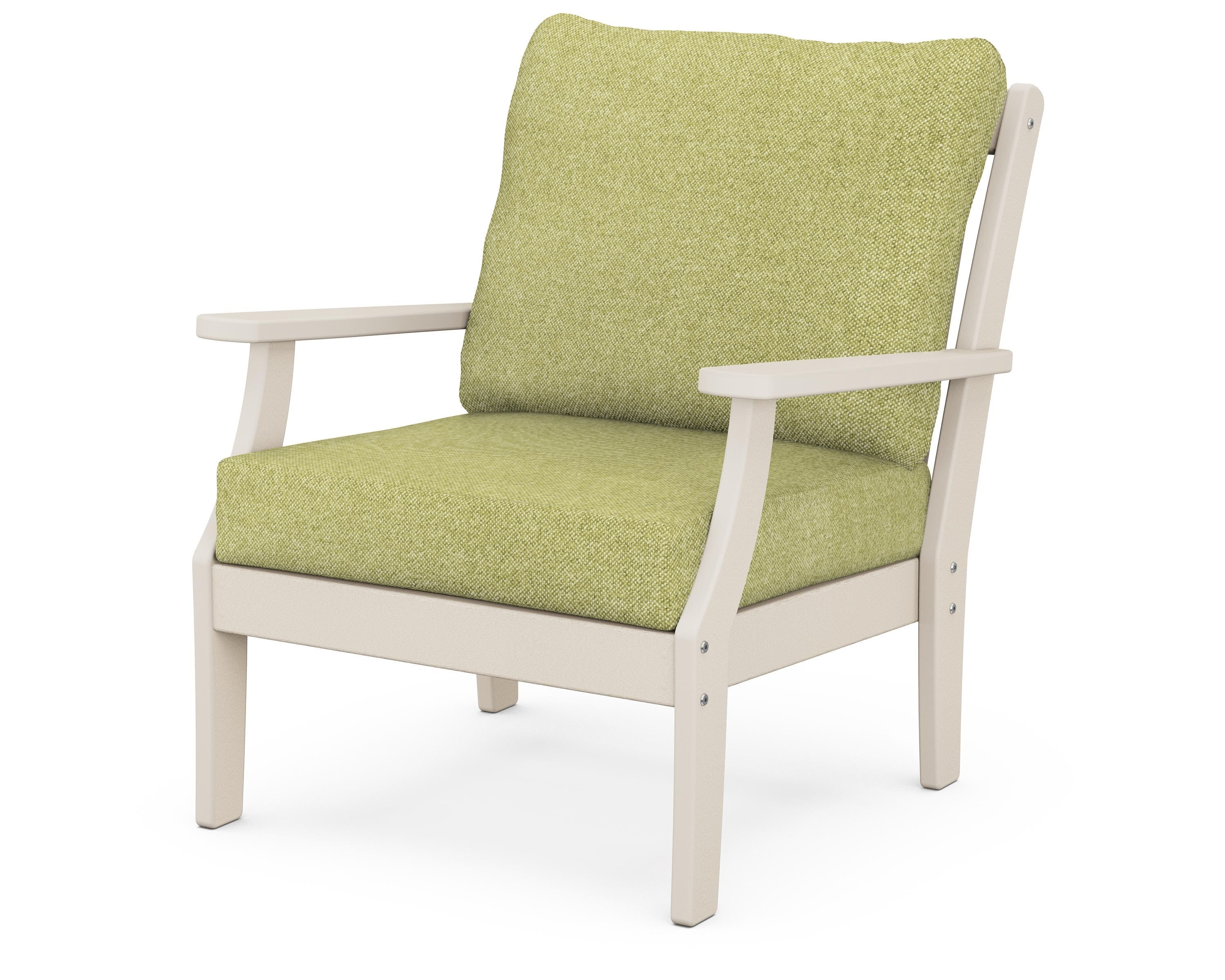 POLYWOOD® Braxton Deep Seating Chair in Sand / Chartreuse Boucle