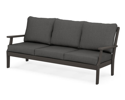 POLYWOOD® Braxton Deep Seating Sofa in Vintage Coffee / Spectrum Carbon