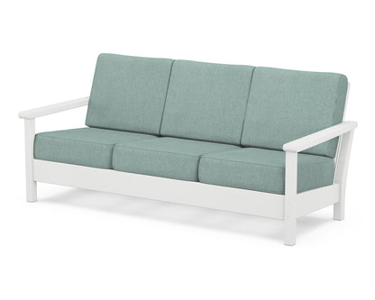 POLYWOOD® Harbour Deep Seating Sofa in White / Glacier Spa