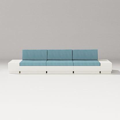 PW Designer Series Elevate Straight Sectional in Vintage White / Lattice Sky Blue